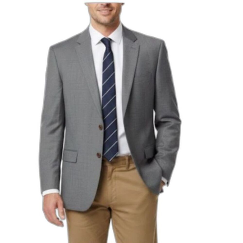 Lauren Ralph Lauren Men's Gray Wool Two Button Classic Sports Coat Size 48L